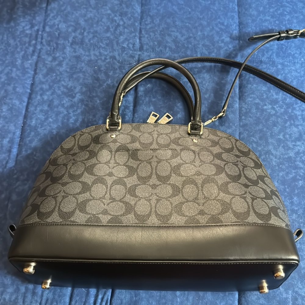 COACH | Black Signature Canvas Sierra Mini Satchel Authentic - Picture 2 of 15